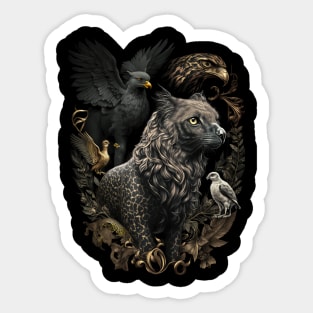 Leopardlionkittydog and Friends Sticker